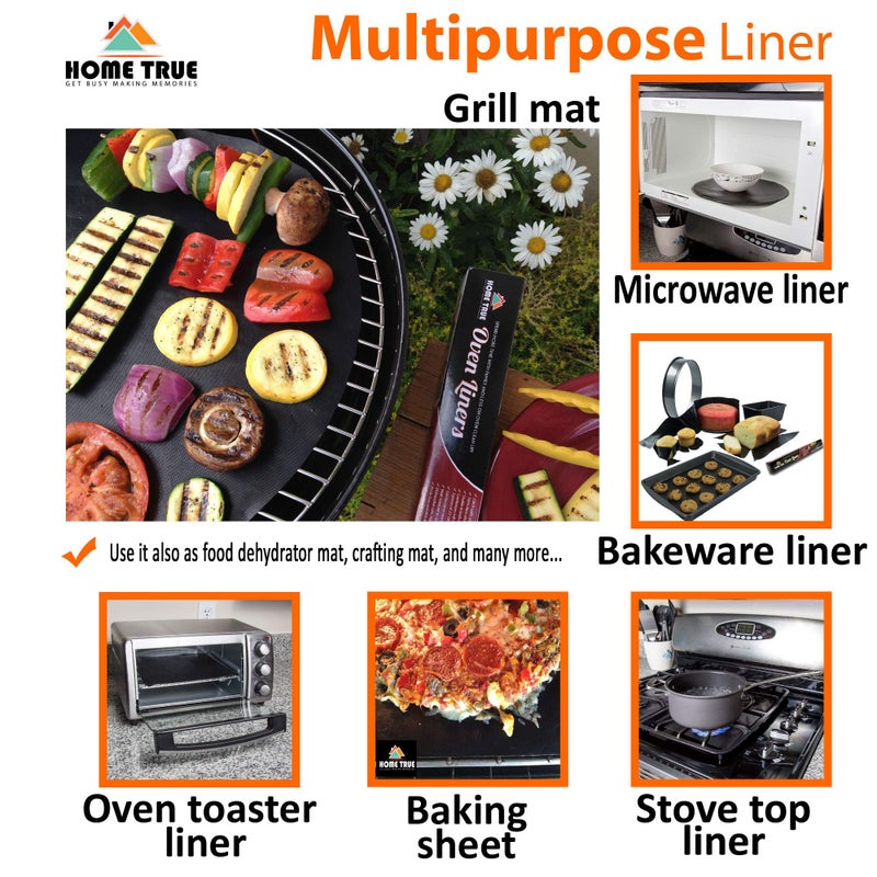 Home True Baking Mat, Silicone, PVC-Free, Rectangular, Black, 70 x 16.25 Inches - Image 5